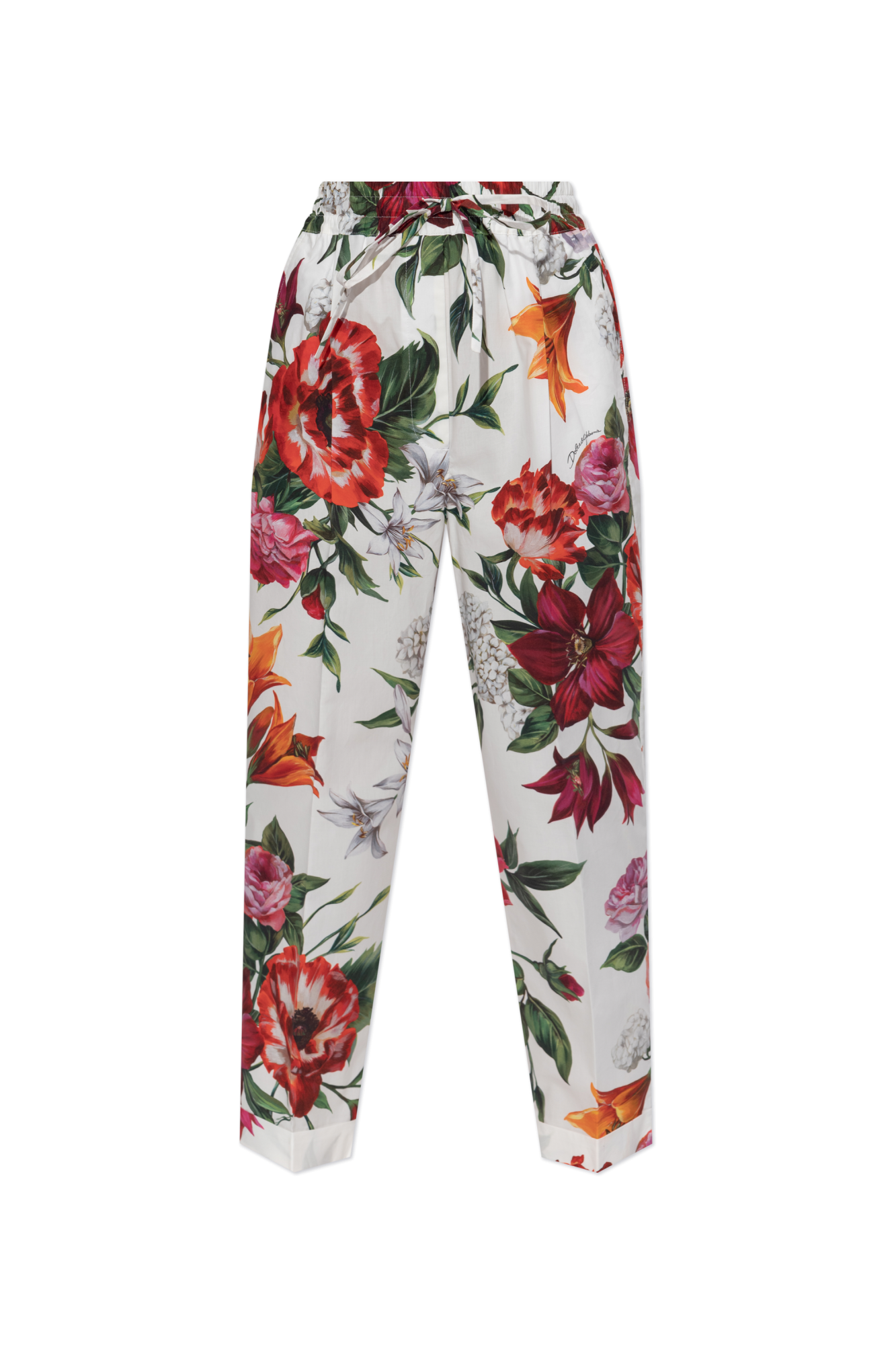 パンツ Dolce & Gabbana SS25 Floral pants (FTC9YTFSA7F HN5JB) Dolce & Gabbana Floral High-Waist Trousers | Sendegaro US